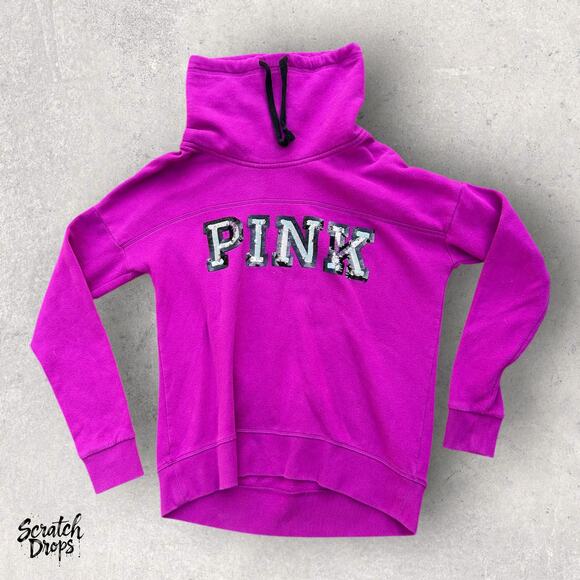 Victoria's Secret Pink Women's Small Semi-Crop Turtle Neck Sweater Cozy Casual - Picture 1 of 3